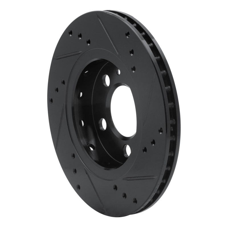 R1 Concepts R1 00-06 Audi TT Quattro Rear Left Drilled & Slotted Black Brake Rotor