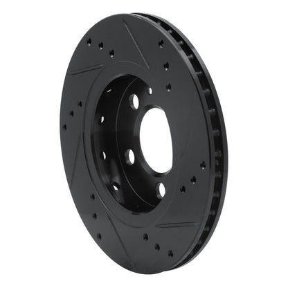 R1 Concepts R1 00-06 Audi TT Quattro Rear Left Drilled & Slotted Black Brake Rotor
