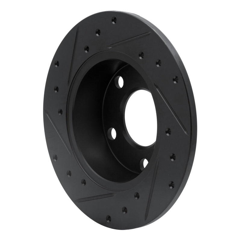 R1 Concepts R1 99-02 Audi A6 Quattro Rear Right Drilled & Slotted Black Brake Rotor