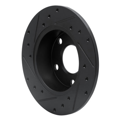R1 Concepts R1 99-02 Audi A6 Quattro Rear Right Drilled & Slotted Black Brake Rotor