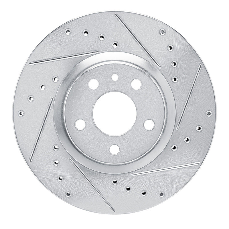 R1 Concepts R1 94-95 Alfa Romeo 164 Front Right Drilled & Slotted Silver Brake Rotor