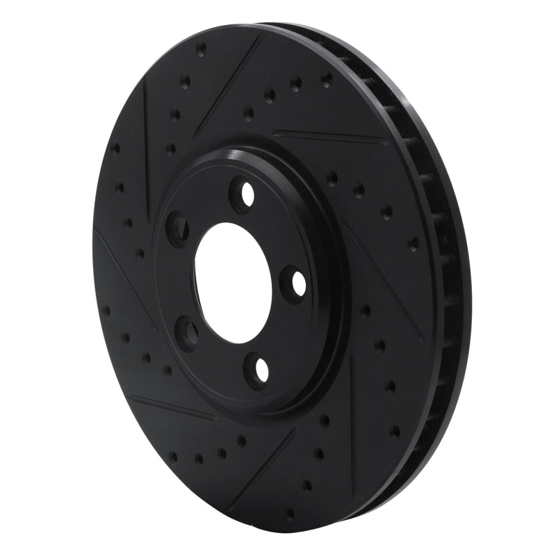 R1 Concepts R1 00-06 Ford Thunderbird Front Left Drilled & Slotted Black Brake Rotor