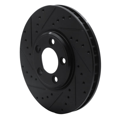 R1 Concepts R1 00-06 Ford Thunderbird Front Left Drilled & Slotted Black Brake Rotor