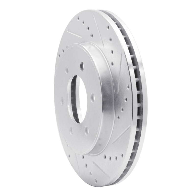 R1 Concepts R1 04-08 Ford F-150 4WD Front Right Drilled & Slotted Silver Brake Rotor