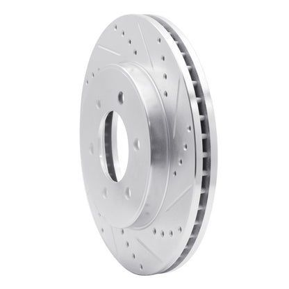 R1 Concepts R1 04-08 Ford F-150 4WD Front Right Drilled & Slotted Silver Brake Rotor