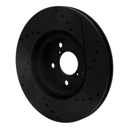 R1 Concepts R1 17-23 Subaru Impreza Front Left Drilled & Slotted Black Brake Rotor