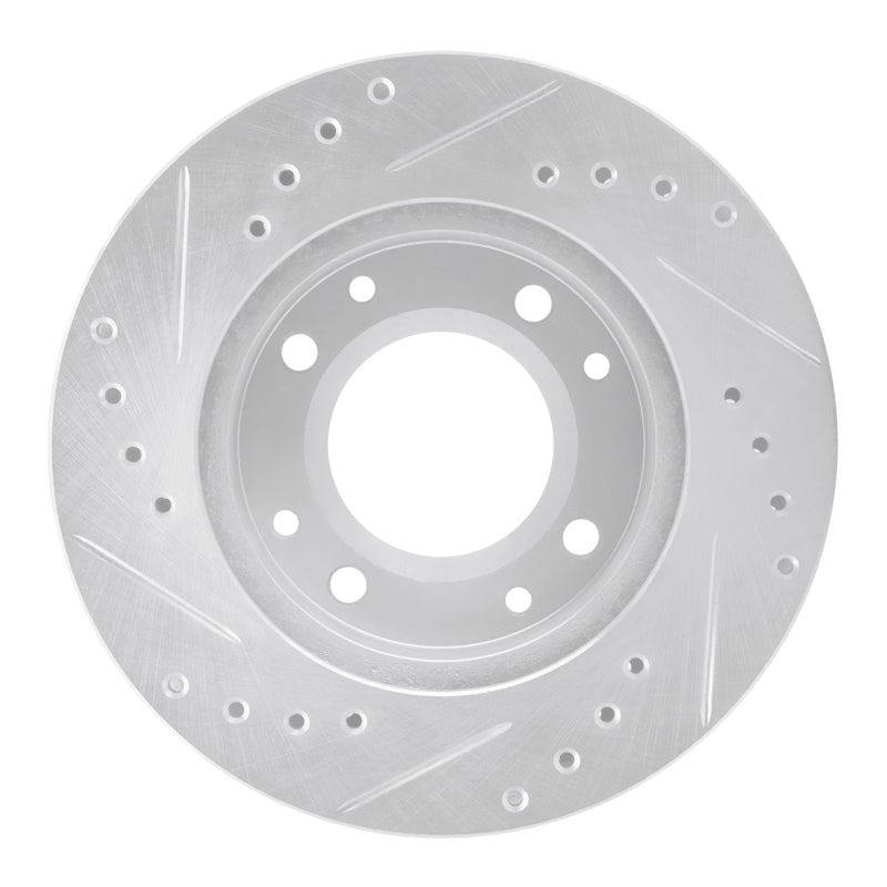 R1 Concepts R1 86-88 Mazda RX-7 Front Right Drilled & Slotted Silver Brake Rotor