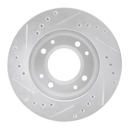 R1 Concepts R1 86-88 Mazda RX-7 Front Right Drilled & Slotted Silver Brake Rotor