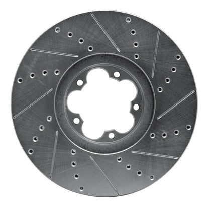 R1 Concepts R1 15-25 Ford Transit-350 HD/DRW Front Left Drilled & Slotted Silver Brake Rotor