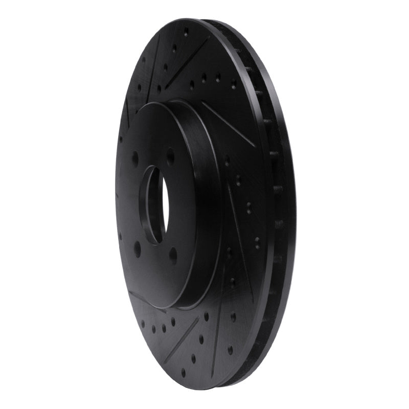 R1 Concepts R1 02-04 Ford Focus Front Left Drilled & Slotted Black Brake Rotor