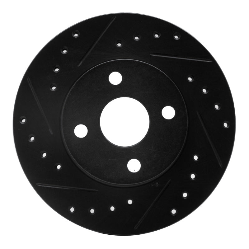 R1 Concepts R1 92-95 Toyota Paseo Front Left Drilled & Slotted Black Brake Rotor