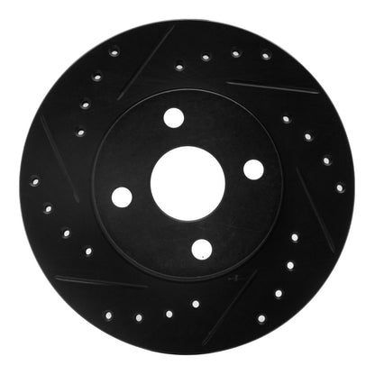 R1 Concepts R1 92-95 Toyota Paseo Front Left Drilled & Slotted Black Brake Rotor