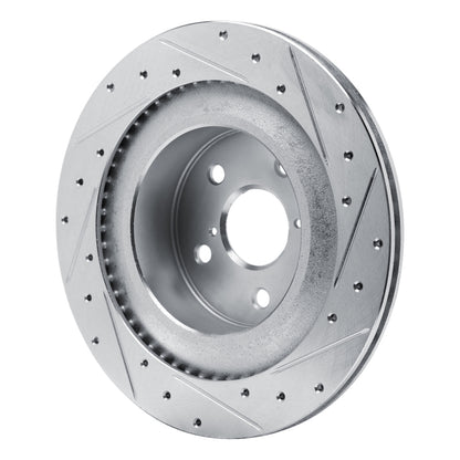 R1 Concepts R1 21-22 Lexus RC350 Rear Left Drilled & Slotted Silver Brake Rotor