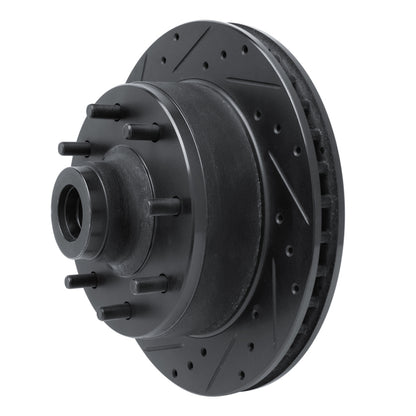 R1 Concepts R1 78-81 Dodge B300 Van (71-74) / B300 (75-80) Front Left Drilled & Slotted Black Brake Rotor