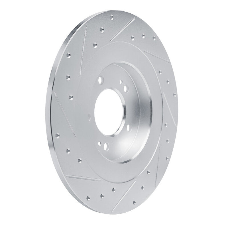 R1 Concepts R1 21-25 Hyundai SONATA Rear Right Drilled & Slotted Silver Brake Rotor