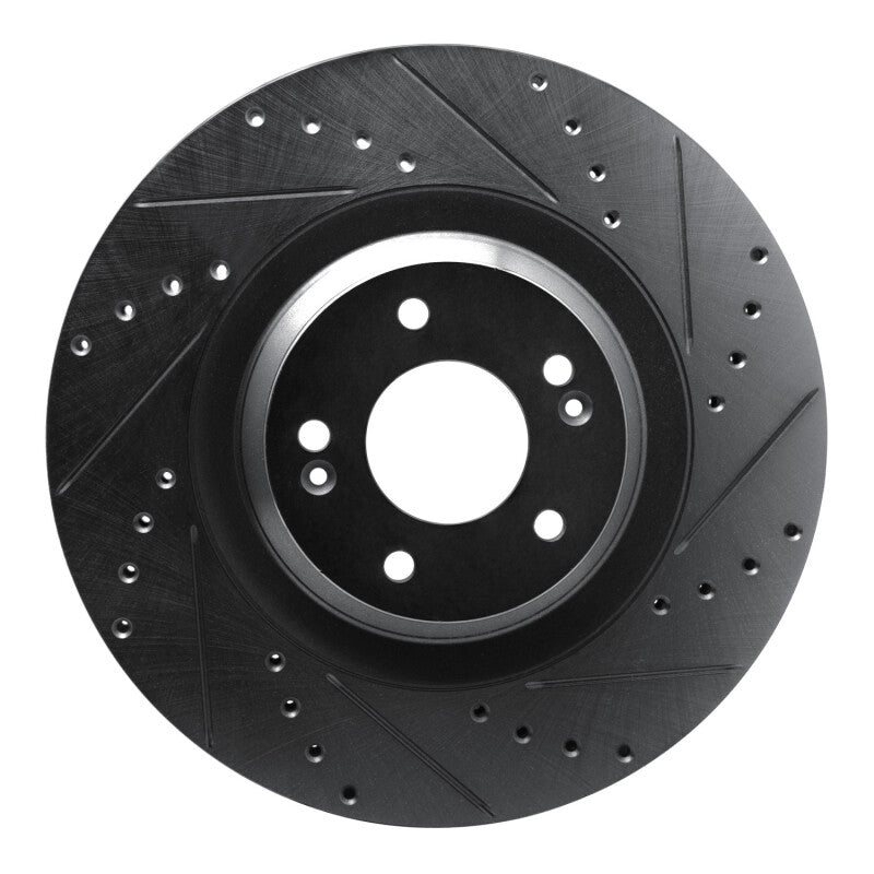 R1 Concepts R1 -22 Hyundai Veloster N Front Right Drilled & Slotted Black Brake Rotor