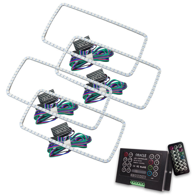 ORACLE Lighting Oracle GMC Sierra 07-13 Halo Kit (New Square Ring Design) - ColorSHIFT w/ 2.0 Controller