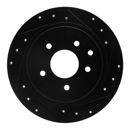 R1 Concepts R1 2002-2025 Nissan Juke Rear Right Drilled & Slotted Black Brake Rotor