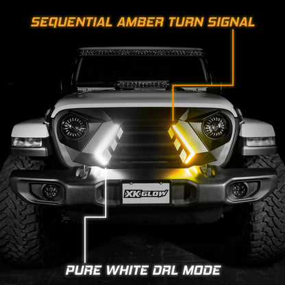 XKGLOW XK Glow JL Wrangler & Gladiator JT XKCHROME LED Grill Kit