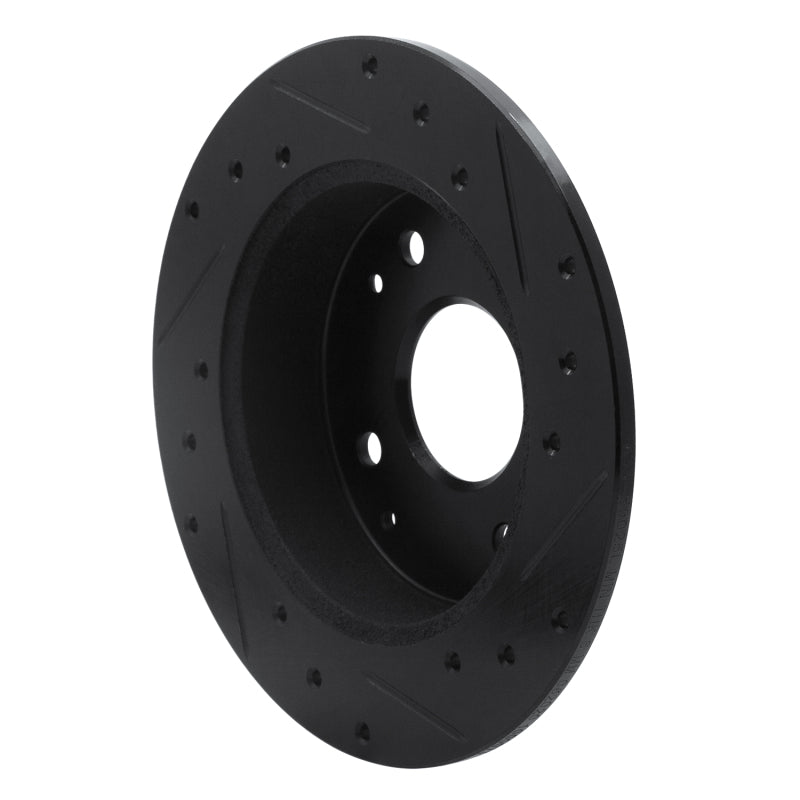 R1 Concepts R1 98-02 Acura CL Rear Left Drilled & Slotted Black Brake Rotor