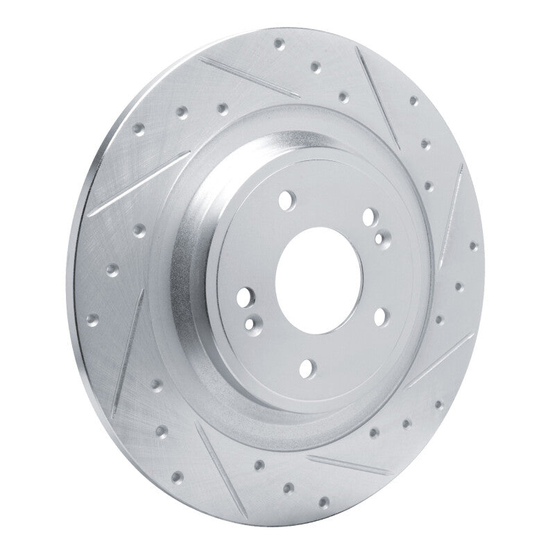 R1 Concepts R1 22-25 Hyundai Ioniq 5 Rear Right Drilled & Slotted Silver Brake Rotor