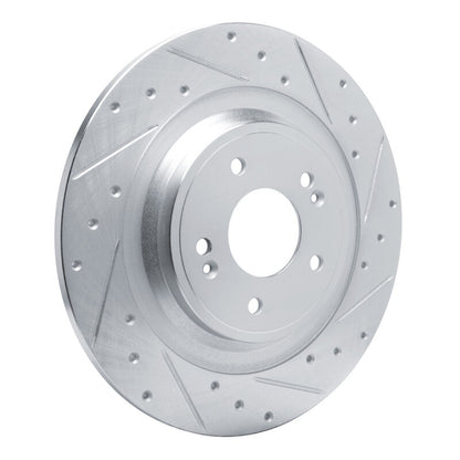R1 Concepts R1 22-25 Hyundai Ioniq 5 Rear Right Drilled & Slotted Silver Brake Rotor