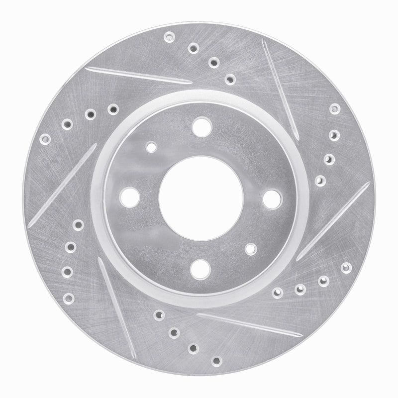 R1 Concepts R1 87-94 Mazda 323 Rear Right Drilled & Slotted Silver Brake Rotor