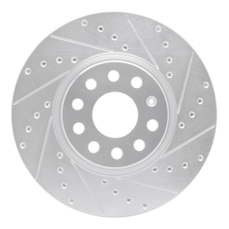 R1 Concepts R1 05-25 Audi A3 Quattro Front Right Drilled & Slotted Silver Brake Rotor