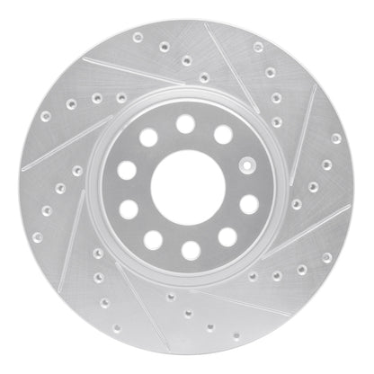 R1 Concepts R1 05-25 Audi A3 Quattro Front Right Drilled & Slotted Silver Brake Rotor