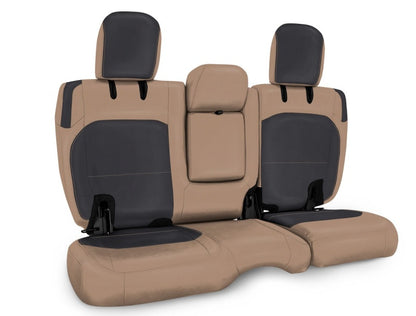 PRP Seats PRP 2018+ Jeep Wrangler JLU/4 door Rear Bench Cover with Leather Interior - Black/Tan