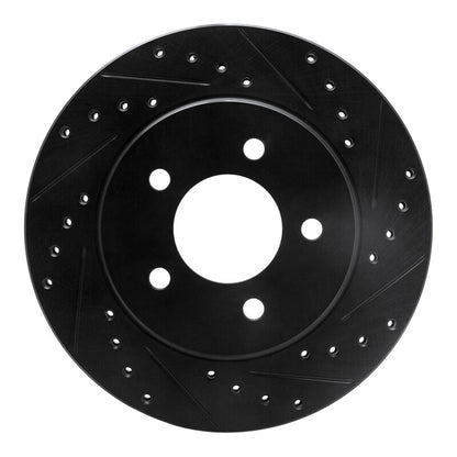 R1 Concepts R1 91-02 Chrysler Grand Voyager Front Right Drilled & Slotted Black Brake Rotor