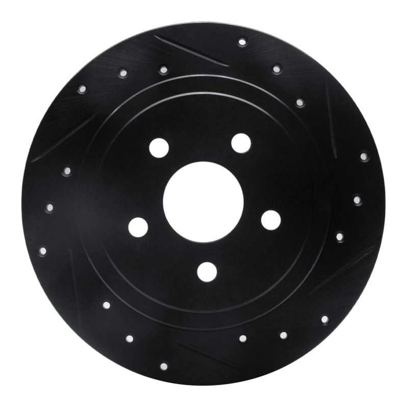 R1 Concepts R1 88-95 Chrysler New Yorker Rear Right Drilled & Slotted Black Brake Rotor