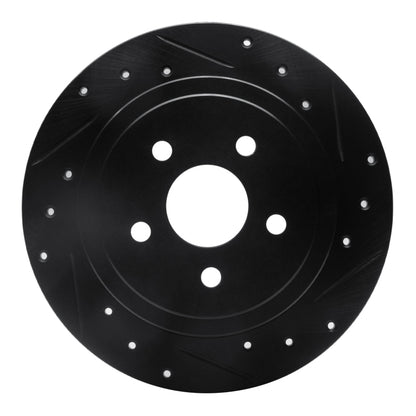 R1 Concepts R1 88-95 Chrysler New Yorker Rear Right Drilled & Slotted Black Brake Rotor