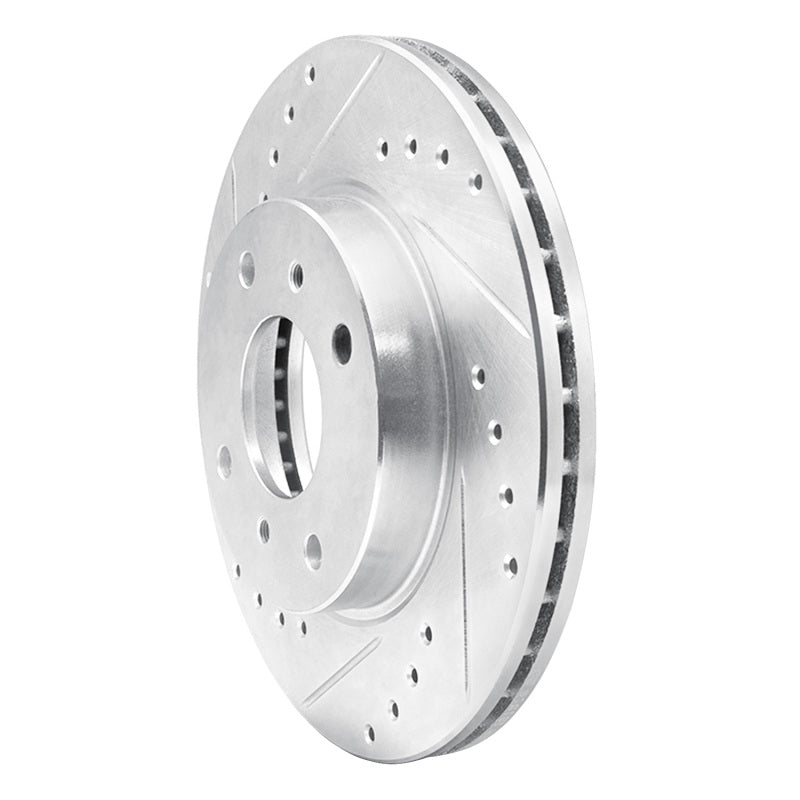 R1 Concepts R1 90-92 Infiniti M30 Front Left Drilled & Slotted Silver Brake Rotor