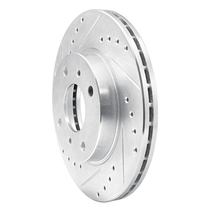 R1 Concepts R1 90-92 Infiniti M30 Front Left Drilled & Slotted Silver Brake Rotor