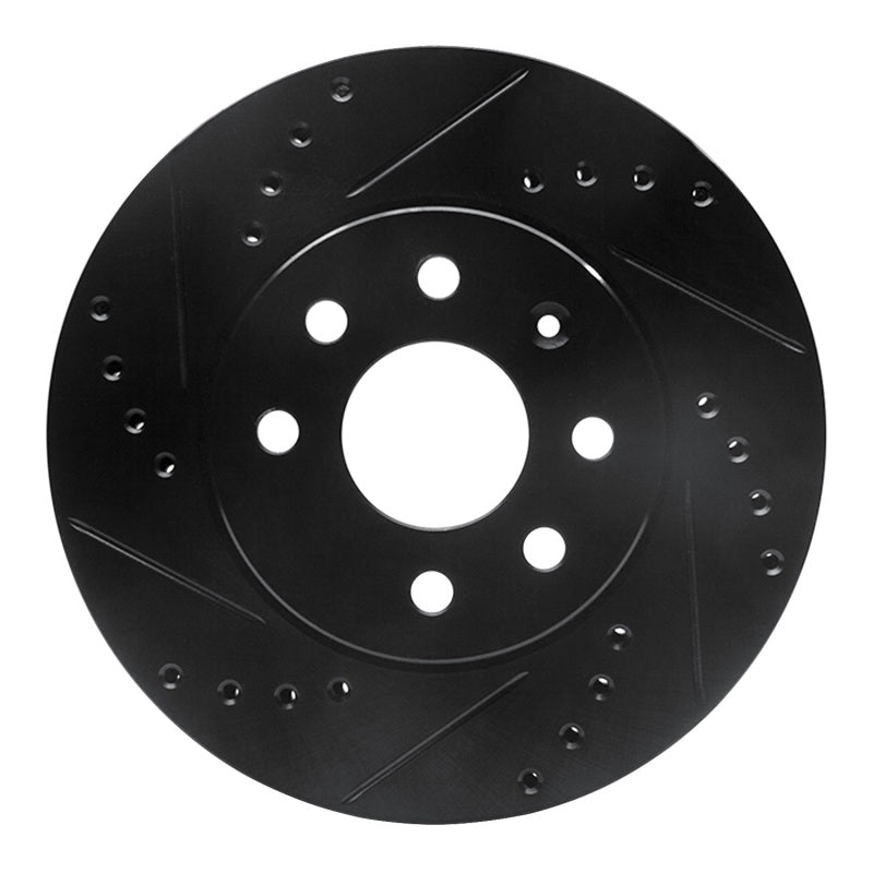 R1 Concepts R1 00-02 Daewoo Nubira Front Left Drilled & Slotted Black Brake Rotor