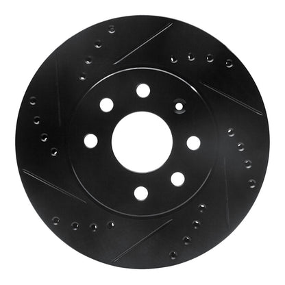 R1 Concepts R1 00-02 Daewoo Nubira Front Left Drilled & Slotted Black Brake Rotor
