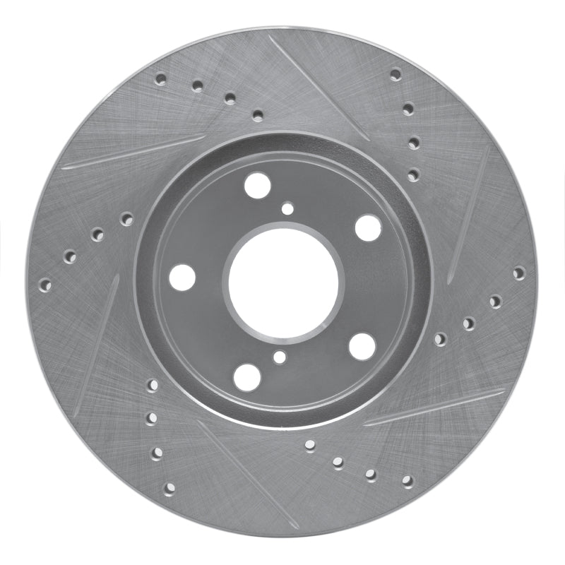 R1 Concepts R1 01-05 Toyota RAV4 Front Left Drilled & Slotted Silver Brake Rotor