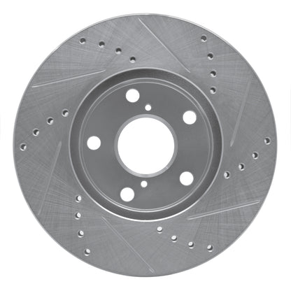 R1 Concepts R1 01-05 Toyota RAV4 Front Left Drilled & Slotted Silver Brake Rotor