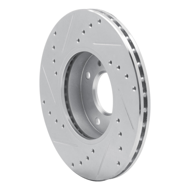R1 Concepts R1 93-06 Infiniti G20 Front Right Drilled & Slotted Silver Brake Rotor