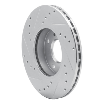 R1 Concepts R1 93-06 Infiniti G20 Front Right Drilled & Slotted Silver Brake Rotor