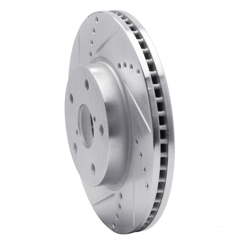 R1 Concepts R1 15-19 Subaru Legacy Front Left Drilled & Slotted Silver Brake Rotor