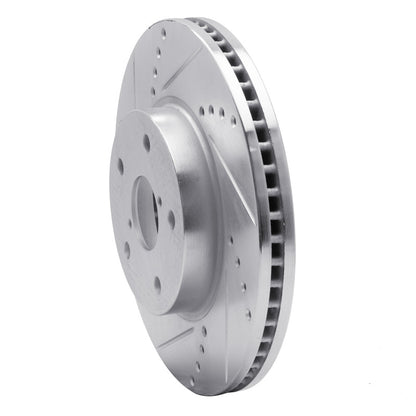 R1 Concepts R1 15-19 Subaru Legacy Front Left Drilled & Slotted Silver Brake Rotor