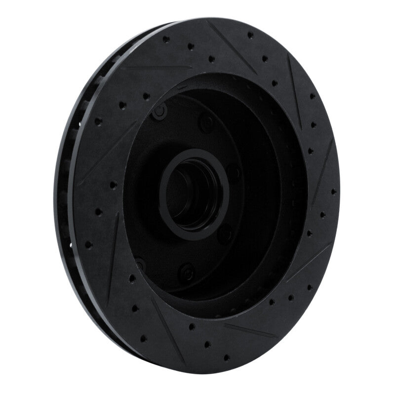 R1 Concepts R1 78-97 Dodge B200 / B200 Van / B250 Front Left Drilled & Slotted Black Brake Rotor