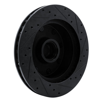 R1 Concepts R1 78-97 Dodge B200 / B200 Van / B250 Front Left Drilled & Slotted Black Brake Rotor