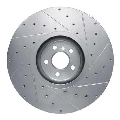 R1 Concepts R1 17-25 BMW X6 Left Front Drilled & Slotted Silver Brake Rotor