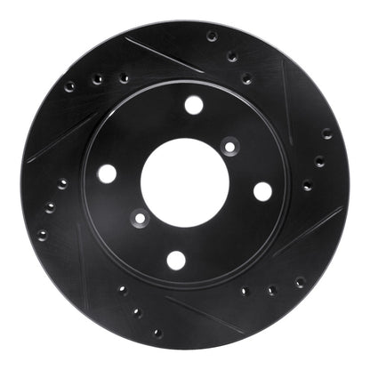 R1 Concepts R1 89-94 Suzuki Swift Front Right Drilled & Slotted Black Brake Rotor