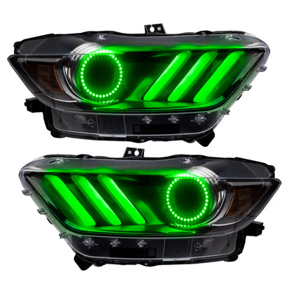 ORACLE Lighting Oracle 15-17 Ford Mustang V6/GT/Shelby DRL w/ Halo Kit - ColorSHIFT w/ Simple Controller