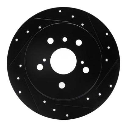 R1 Concepts R1 2012-2018 Lexus ES300H Rear Right Drilled & Slotted Black Brake Rotor