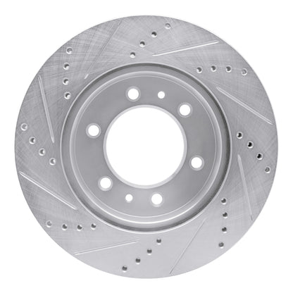 R1 Concepts R1 06-10 Hummer H3T Front Right Drilled & Slotted Silver Brake Rotor